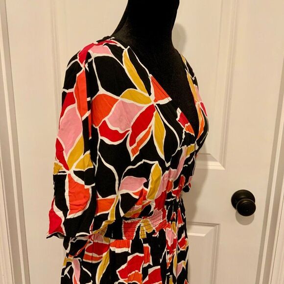 Forever 21+ Multi Color Abstract Print Maxi Dress Size 0X New - Picture 9 of 12